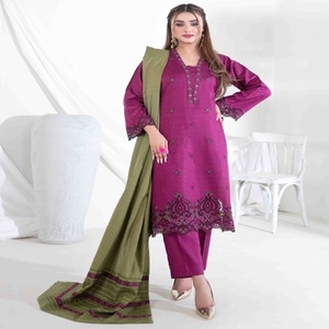<b>Kurta</b> Set for <b>Women</b>-Whole Sale Pakistan and Indian Three Piece Viscose Suits by Tawakkal Salwar Kameez Dupata Indian Dress - Product Image 2