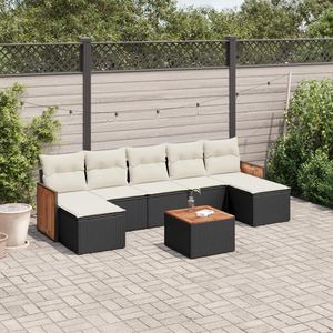 Conjunto de Sofás Modulares Grandes de Ratán PE Negro para Jardín, Muebles de Exterior Elegantes y Duraderos - Product Image 1