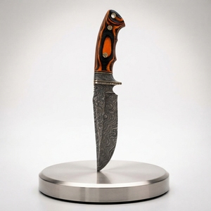 Couteau de chasse artisanal en acier Damas avec manche en bois, idéal pour la survie en extérieur, lame en acier forgé à la main de qualité supérieure pour le bushcraft - Product Image 2
