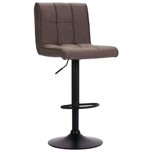 Ensemble de 2 tabourets de bar pivotants réglables en polyester taupe - Product Image 3