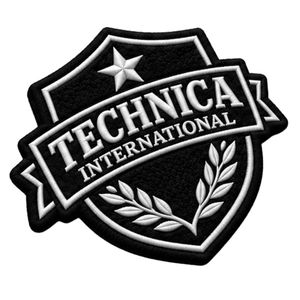 Parche Bordado Blanco y Negro con Escudo, Estrella y Corona de Laurel de Technica International para Chaquetas, Bolsas, Uniformes y Ropa - Product Image 5
