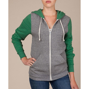 Sudadera con capucha y cremallera de forro polar a cuadros para mujer, talla grande, transpirable - Product Image 3