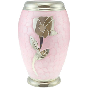 Urna Funeraria de Latón de Alta Calidad, Recipiente Conmemorativo para Cenizas, Urna para Entierro con Grabado Floral, Urna Metálica Azul Plateada - Product Image 5