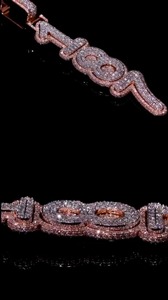 Pendentif Lettre Initiale Hip Hop pour Femme en Or Rose Plaqué Rhodium 14k/18k avec Diamant de Laboratoire Givré, Cadeau d'Anniversaire, Bijoux Indiens - Product Image 4