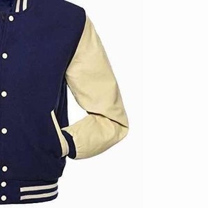 Customized Men's Casual <b>Winter</b> <b>Jacket</b> Cool Varsity College Bomber with Woven <b>Leather</b> Print Streetwear for University Students - Product Image 2