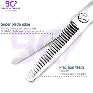 กรรไกรซอยผมสแตนเลสขนาด 5.75 นิ้ว คุณภาพสูง จับถนัดมือ น้ำหนักเบา ป้องกันการลื่น สำหรับช่างตัดผมและร้านเสริมสวย - Product Image 6