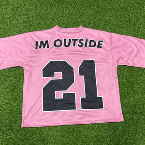 Camiseta Deportiva de Malla Oversize Personalizada 100% Poliéster, Unisex, Retro, Corte Cuadrado, Estilo Fútbol Americano, Camiseta Corta de Fútbol Americano - Product Image 5