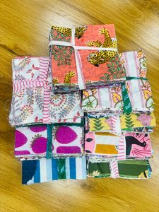 100% Cotton Kantha Scrap <b>Strips</b> Made Recycled 2.5 Inch Washable Printed Cotton <b>Fabric</b> Sewing Craft DIY Home Decor Textile Art - Product Image 5