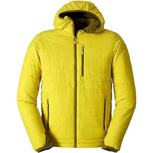 Blouson matelassé à capuche pour homme, fermeture éclair, coupe-vent, épais, hiver, décontracté, coupe régulière, couleur unie, rembourrage en polyester - Product Image 2
