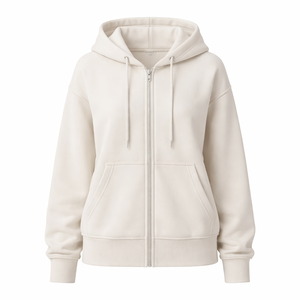 Sudadera con capucha y cremallera completa personalizada al por mayor para mujer, 100% algodón - Proveedor OEM y fabricante directo de fábrica - Product Image 1