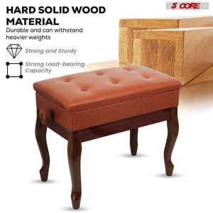 5 Core Piano <b>Bench</b> 3" <b>Padded</b> Cushioned Stool Wooden Heavy Duty Adjustable Musician Chair w Storage - Product Image 6