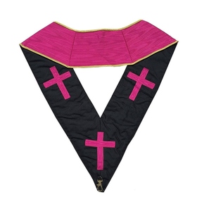 Collier de Rite Écossais 18e Degré Rose Moiré Chevalier de la Croix Rose Collier Maçonnique Régalia du Rite Écossais Collier Rose Vif - Product Image 6