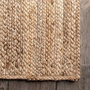 Alfombra Rectangular de Yute y Seagrass para Sala de Estar, Tapete de Bienvenida Multicolor, Última Llegada, Alfombra de Yute Natural de la India - Product Image 3