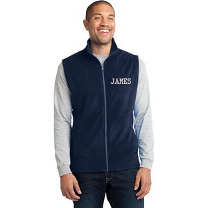 Gilets en micropolaire avec texte de couture personnalisé pour hommes super doux et légers-Options multicolores - Product Image 2