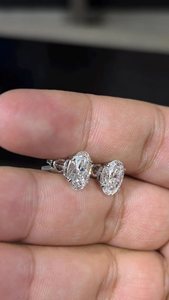 Oval Cut VVS Moissanite Diamond Solitaire Stud <b>Earrings</b> Handmade Setting Classic Unisex Wear <b>Fine</b> <b>Earring</b> - Product Image 3