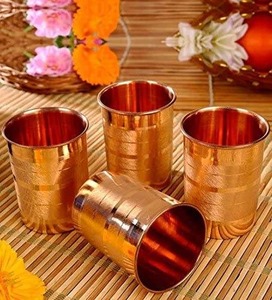 Copper Mugs Set of 4 with Hammered Finish and Straws Vintage Drinkware for Home <b>Kitchen</b> Use - Product Image 5
