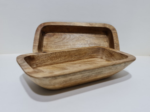 Cuenco Rectangular de Madera Hecho a Mano para Velas |   Recipiente de Madera Natural para Velas de Cera de Soja - Product Image 2