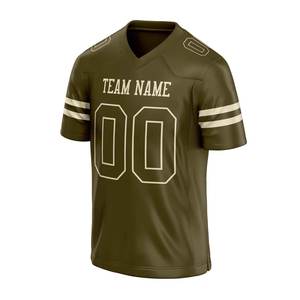 Custom Olive Green Football Jersey Team Uniform Sublimated Moisture Wicking Polyester <b>Athletic</b> Shirt OEM ODM Sportswear - Product Image 1