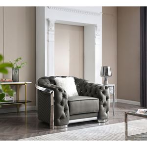 Sofisticata Poltrona Grigia per Soggiorno - Product Image 4