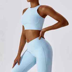 Nuevo Conjunto Deportivo de Otoño e Invierno para Mujer, Top Corto y Leggings, 2 Piezas, Sin Costuras, Manga Larga, para Yoga y Fitness - Product Image 2