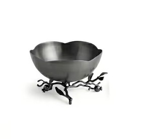 Bol double en métal avec support en forme de branche, finition polie, design moderne fait main, plat de service alimentaire, bol décoratif pour cadeau - Product Image 4