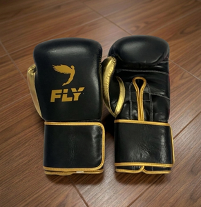 Guantes de Boxeo Fly Superloop Pro X 2 al por Mayor, Personalizados, de Cuero Vacuno Genuino, para Entrenamiento y Sparring, con Cierre de Gancho y Bucle - Negros - Product Image 1