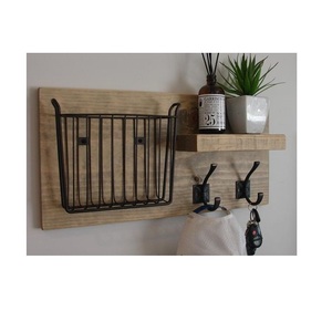 Wooden <b>Key</b> <b>Hook</b> Luxury <b>Wall</b> Display Accent Created to Showcase Practical Living with Elegant Decorative Influence - Product Image 1
