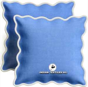 <b>INDIAN</b> TEXTILES H/L Solid Wave Shape <b>Throw</b> Pillow Cover Minimalist Style Removable Washable Textile Decorative Cushion - Product Image 2