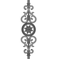 Balustre en fonte robuste, embout de rampe en métal ornemental pour des systèmes de balustrades d'escalier élégants, durables et sûrs