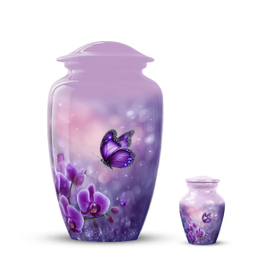 Butterfly cremation urn Adult ashes <b>memorial</b> <b>vase</b> Custom design keepsake urn Metal urn - Product Image 2