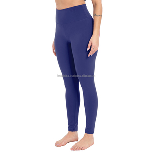 Leggings de yoga taille haute couleur unie pour femmes, pantalons de sport personnalisables, tissu respirant anti-humidité, grandes tailles - Product Image 3
