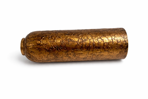 Jarrón de flores de metal de diseño artesanal con capa de raíz y acabado dorado antiguo para decoración del hogar y bodas, jarrón de mesa. - Product Image 2