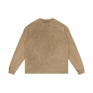 Sweat-shirts chauds d'hiver pour hommes, effet délavé, en coton épais avec poches, pulls unis, modèles vierges personnalisables, streetwear, col rond - Product Image 4