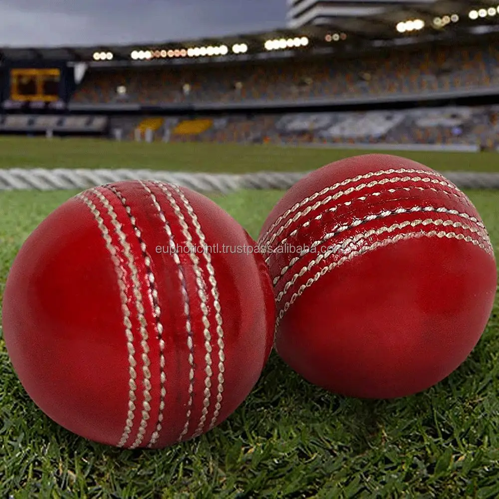 Cricket da bóng với Bồ Đào Nha Cork phèn rám nắng da tay khâu 90 overs 4 Piece quốc tế Cricket Da PU