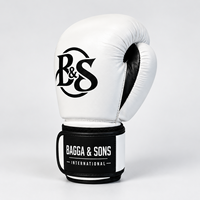 Gants de boxe en cuir blanc avec fermeture personnalisée pour adultes, usage d'entraînement, design respirant 2026