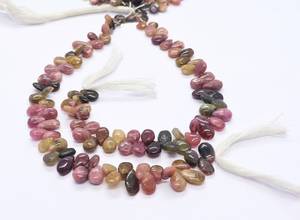 ลูกปัดทัวร์มาลีนทรงลูกแพร์เรียบเนียน AAA Natural Multi Tourmaline ขนาด 6x9 มม. ลูกปัดพลอยทัวร์มาลีนทรงลูกแพร์แบบร้อยเป็นเส้น ลูกปัดทัวร์มาลีนแบบหลวม - Product Image 2