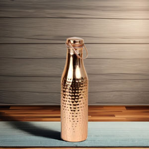 copper <b>water</b> <b>bottle</b> hammered design drinking <b>bottle</b> reusable leakproof cap ayurvedic health <b>bottle</b> for <b>gym</b> travel use - Product Image 2