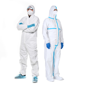 <b>White</b> Hooded Disposable Protective Coveralls Full <b>Body</b> Workwear Lightweight Chemical Resistant <b>Suit</b> for Cleaning - Product Image 3