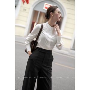 Blusa Ligera Informal Elegante con Cuello Mao y Botones para Mujer A8023 - Product Image 4