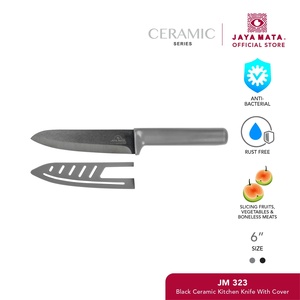 Couteau de cuisine en céramique noire JAYA MATA JM323, lame de 150 mm (6 pouces) tranchante, manche en ABS avec étui, pour la vente en gros d'articles de cuisine - Product Image 2
