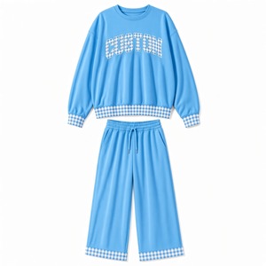 Conjunto de Ropa Deportiva Suave para Mujer, Sudadera Premium con Cuello Redondo y Pantalones Rectos a Juego, Servicio OEM Personalizado, Pedidos de Ropa al por Mayor - Product Image 3