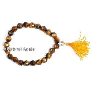 Bracelet de yoga en onyx bleu naturel de qualité supérieure, facetté, pour l'équilibre et la méditation - Product Image 6