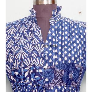 เดรสปาร์ตี้ทรงเอ คอวี แขนสั้น ติดกระดุม ผ้าฝ้ายถักลายดอกไม้สไตล์โบฮีเมียนอินเดียสมัยใหม่ ทำมือ ระบายอากาศได้ดี - Product Image 4