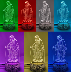 Lámpara LED de Noche con Cruz de Jesús en 3D, Ilusión Óptica, 7 Colores Cambiantes, Interruptor Táctil, Lámpara Decorativa de Mesa para Regalo de Cumpleaños - Product Image 6