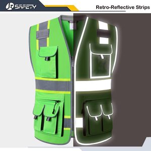 Chaleco de Seguridad de Trabajo de Alta Visibilidad ANSI Clase 2, Resistente, con Logotipo Personalizado, Múltiples Bolsillos, Reflectante, 2026 - Product Image 4