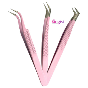 Juego de Pinzas para Cejas Profesionales KINGIST de Acero Inoxidable Antimagnéticas con Agarre Perfecto, Puntas Suaves, Antiestáticas, Duraderas y Precisas - Product Image 1