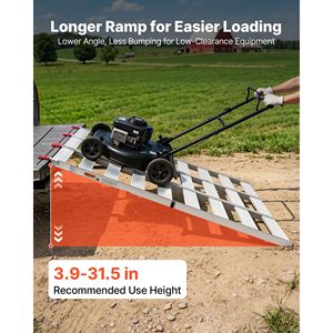 Rampes de chargement pour camion en aluminium pliables en trois parties, 76x50 pouces, capacité de 1500 lb, rampes de chargement pour VTT avec sangles et doigts en caoutchouc antidérapants - Product Image 6