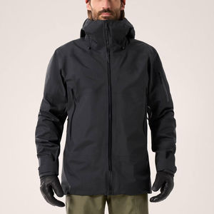 Veste d'extérieur personnalisable pour homme, coupe-vent imperméable et respirante, grande taille, avec fermeture éclair sur le devant, couleur unie - Product Image 3