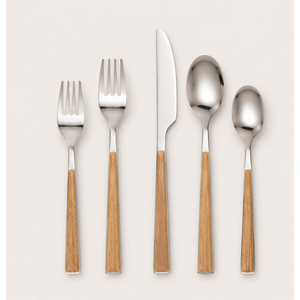 Ensemble de couverts en acier inoxydable de qualité supérieure avec manche en bois naturel écologique, finition miroir moderne, pour hôtels - Product Image 3