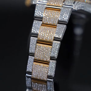 Montre de luxe Hip Hop à mouvement automatique en acier inoxydable sertie de moissanite pour hommes avec boîte - Product Image 3